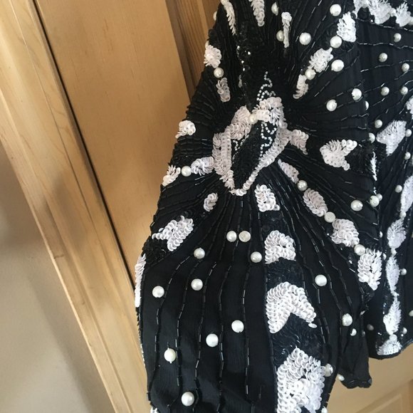 Vintage 80s SWEE LO Silk Evening Embellished Sequin Beaded Jacket - See NOTES - Picture 7 of 7